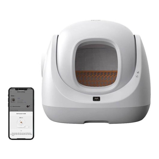 Arenero Autolimpiable pour Chats CATLINK Baymax Lite 70 L Blanc