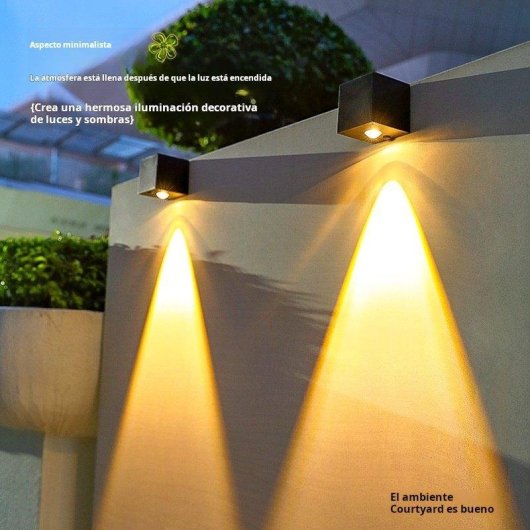 Apliques Solares Cuadrados Impermeables IP55 Autrucker Luz Cálida