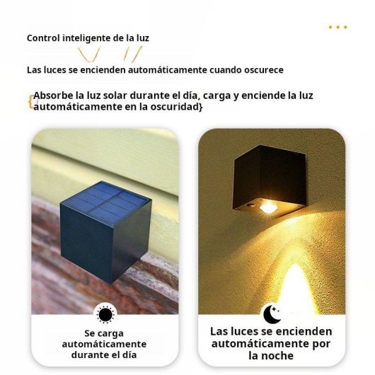 Apliques Solares Cuadrados Impermeables IP55 Autrucker Luz Cálida