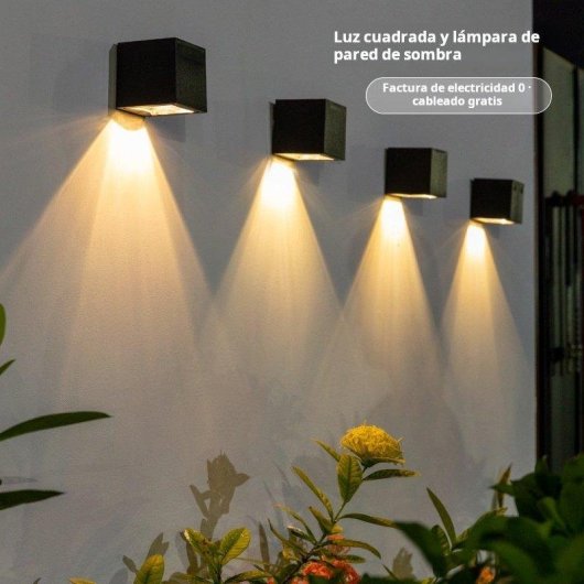 Apliques Solares Cuadrados Impermeables IP55 Autrucker Luz Cálida