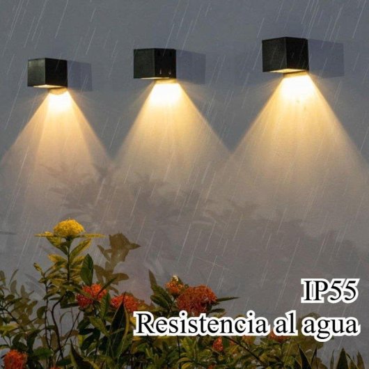 Apliques Solares Cuadrados Impermeables IP55 Autrucker Luz Cálida