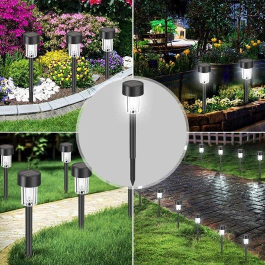 Set de 5 Luces Solares de Suelo Autrucker Multicolor Impermeables IP65