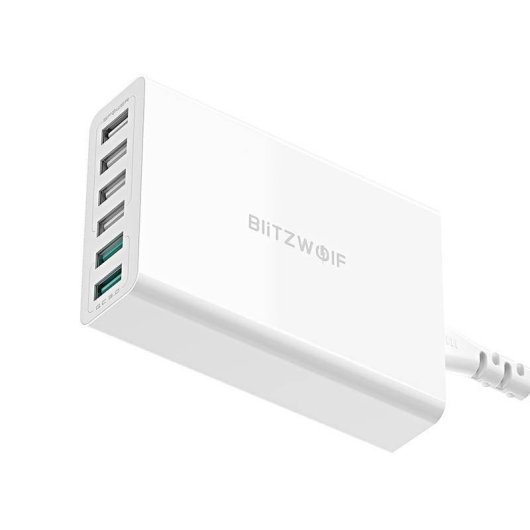 Cargador BlitzWolf BW-S15 6 Puertos USB 60W Quick Charge 3.0 Blanco