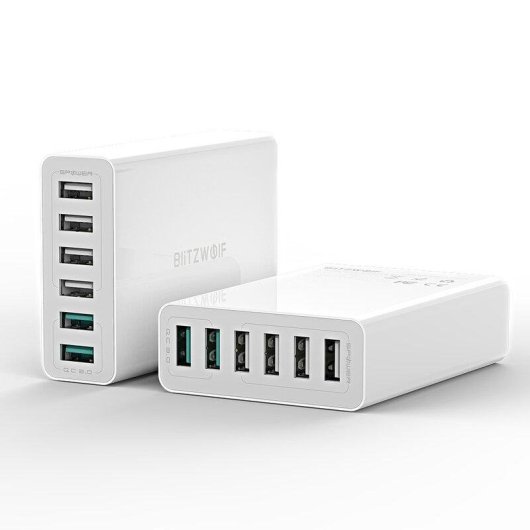 Cargador BlitzWolf BW-S15 6 Puertos USB 60W Quick Charge 3.0 Blanco