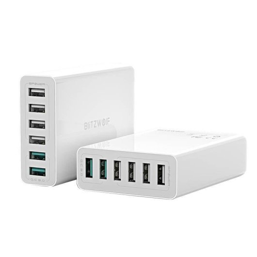 Cargador BlitzWolf BW-S15 6 Puertos USB 60W Quick Charge 3.0 Blanco