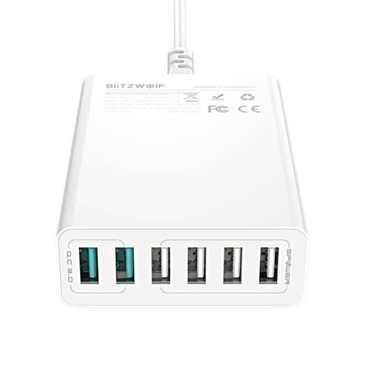 Cargador BlitzWolf BW-S15 6 Puertos USB 60W Quick Charge 3.0 Blanco
