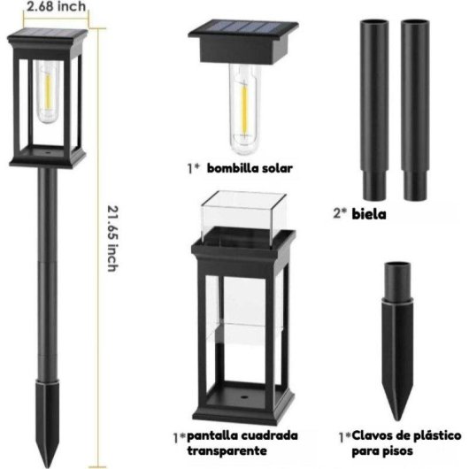 Luces Solares para Jardín Autrucker Paquete de 2 Unidades Encendido Automático