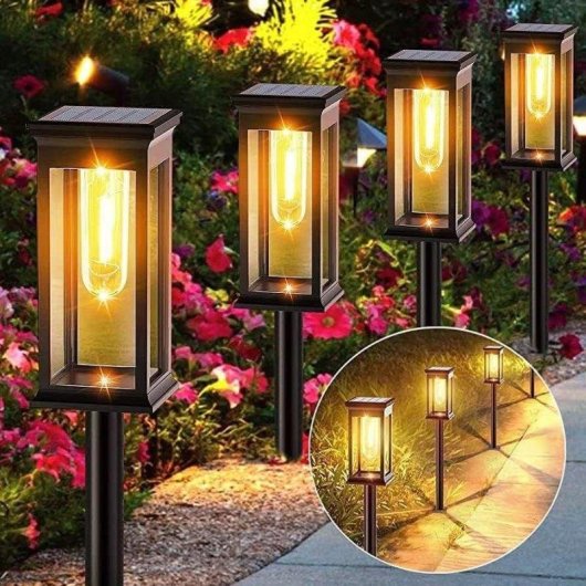 Luces Solares para Jardín Autrucker Paquete de 2 Unidades Encendido Automático
