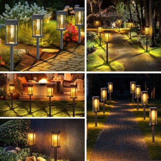 Luces Solares para Jardín Autrucker Paquete de 2 Unidades Encendido Automático