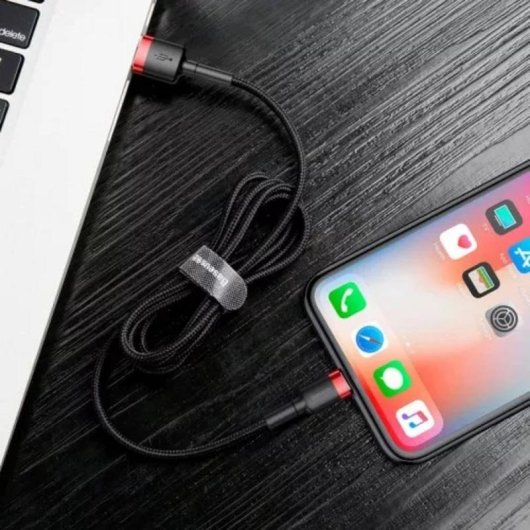 Cable USB a Lightning Baseus Cafule 2 m Negro y Rojo 1,5 A