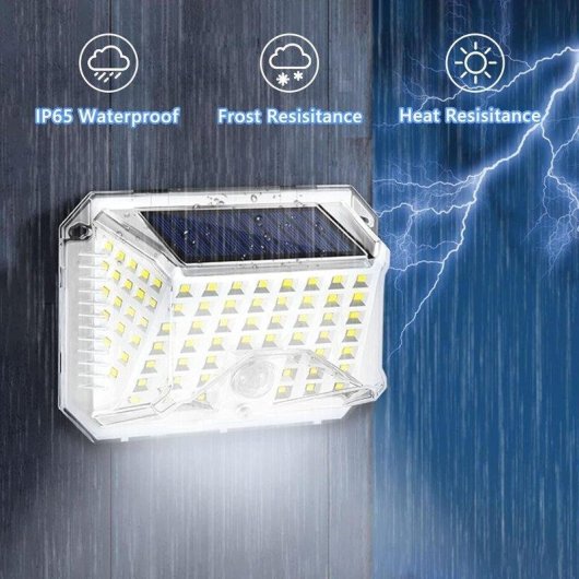 Luz Solar Exterior con Sensor Movimiento Autrucker 90 LED 120° 3 Modos IP65