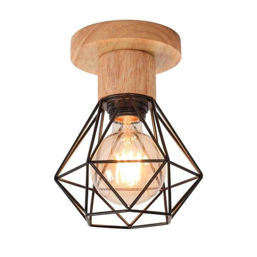 Lámpara Colgante Industrial Vintage Autrucker Metal Madera E27