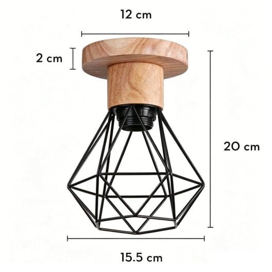 Lámpara Colgante Industrial Vintage Autrucker Metal Madera E27