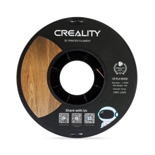 Filamento Wood Fiber Creality 3301130001 White Pine 1,75 mm Resistente Fácil Impresión