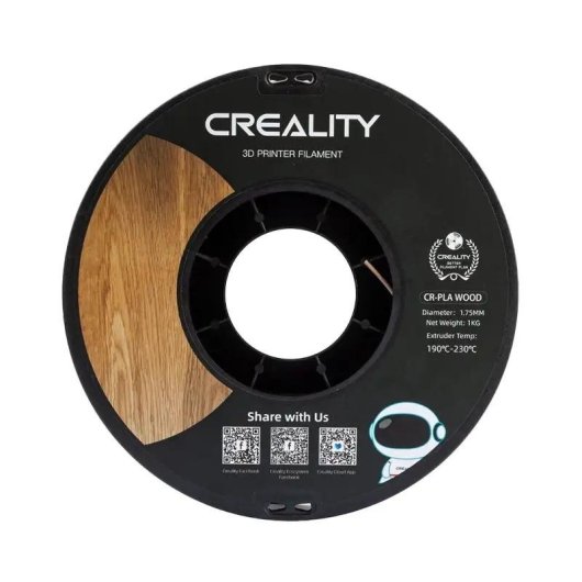 Filamento Wood Fiber Creality 3301130001 White Pine 1,75 mm Resistente Fácil Impresión