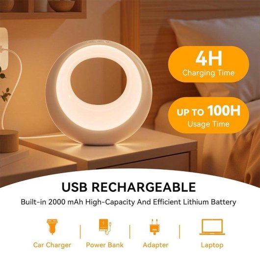 Lampada da tavolo LED tattile Autrucker RGB regolabile con telecomando