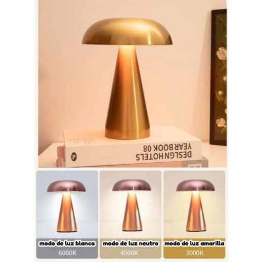 Lampada da scrivania LED Fungo Autrucker, controllo tattile tricolore, ricaricabile rosa dorato