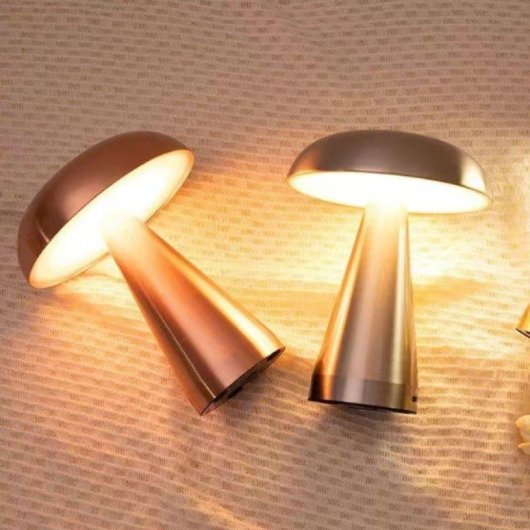 Lampada da scrivania LED Fungo Autrucker, controllo tattile tricolore, ricaricabile rosa dorato