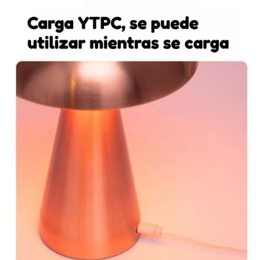 Lampada da scrivania LED Fungo Autrucker, controllo tattile tricolore, ricaricabile rosa dorato