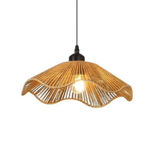 Lampada a sospensione in ratano stile vintage Autrucker 220v E27 luce calda