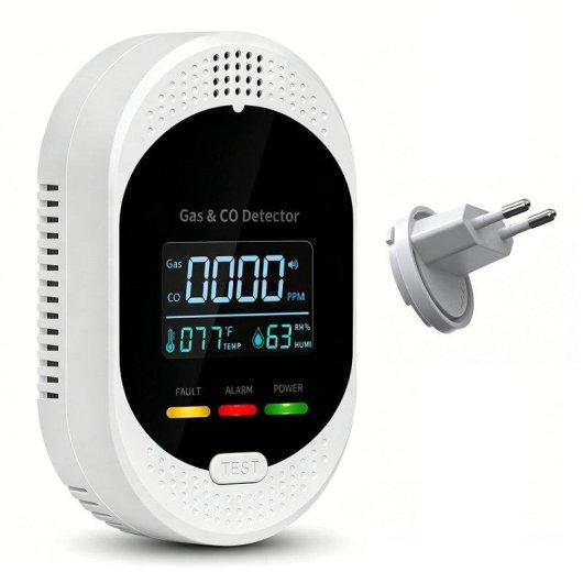 Detetor de Gás e CO Autrucker 4 em 1 Temperatura Humidade Ecrã LCD