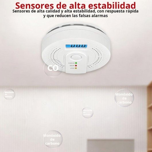 Detector de Monóxido de Carbono Autrucker Portátil Sensor Electroquímico Alarma 85dB