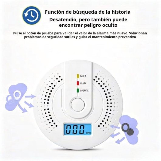 Detector de Monóxido de Carbono Autrucker Portátil Sensor Electroquímico Alarma 85dB