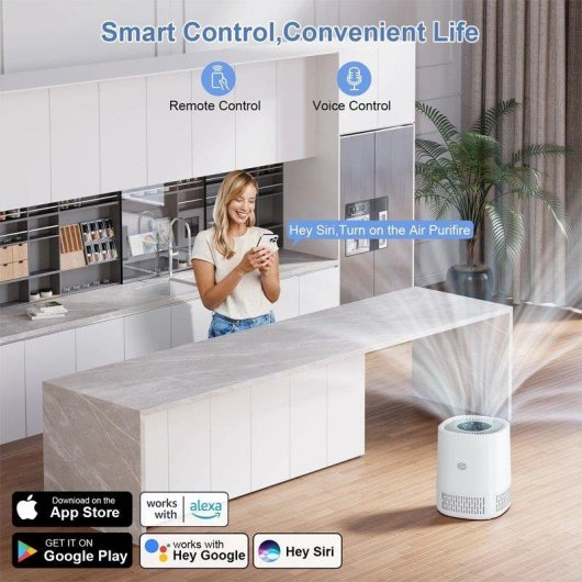 Luftreiniger 3 in 1 Filter HEPA H13 Intelligente Steuerung App Stimme Schlafmodus