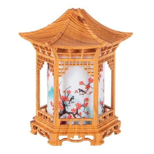 Humidificador Estilo Chino con Luz Nocturna Naranja
