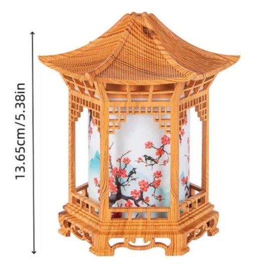 Humidificador Estilo Chino con Luz Nocturna Naranja