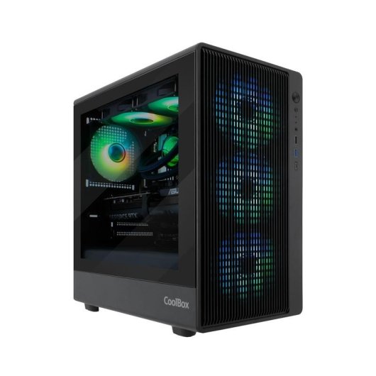 Boîtier PC Micro ATX CoolBox GM350 DarkFace USB-C 3.2 Gen1 Verre Fumé