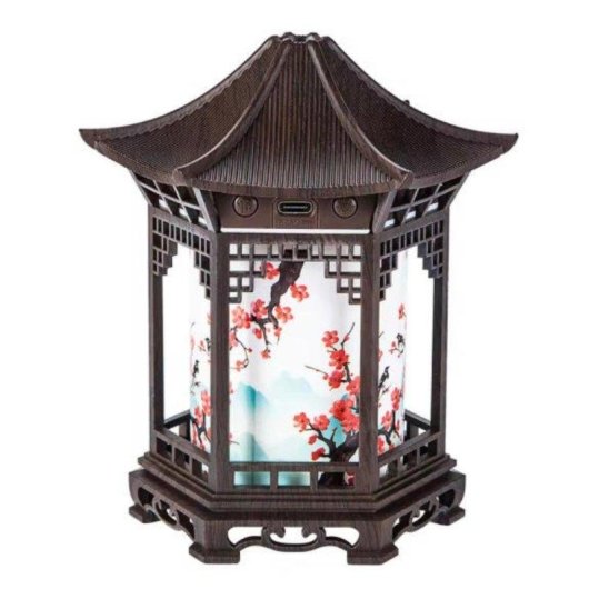 Humidificador Estilo Chino con Luz Nocturna Marrón