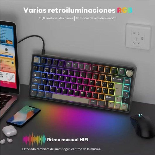 Tastatur Generica R75 kompakt RGB Hot-Swappable PBT Tasten kabelgebunden