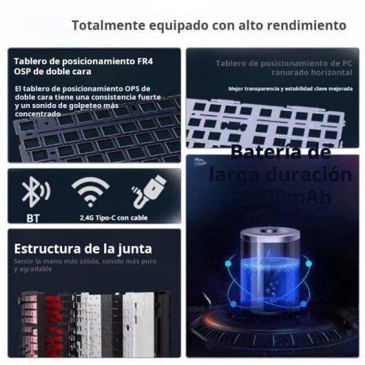 Teclado Genérica AK980 mecánico compacto con pantalla TFT y RGB multiconexión