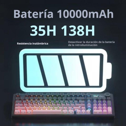 Teclado Genérica AK980 mecánico compacto con pantalla TFT y RGB multiconexión