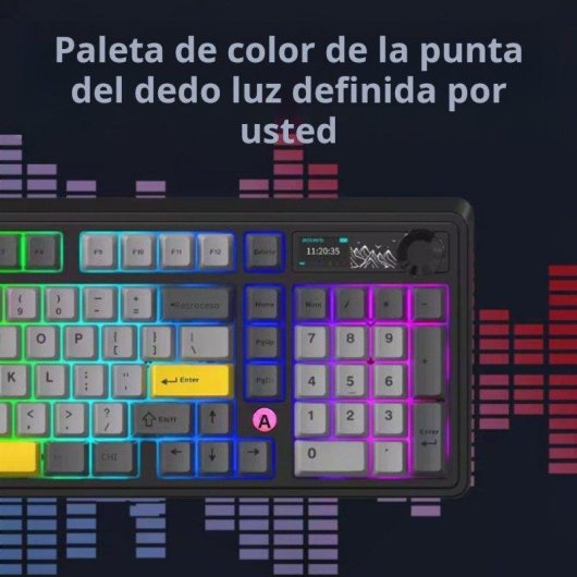 Teclado Genérica AK980 mecánico compacto con pantalla TFT y RGB multiconexión