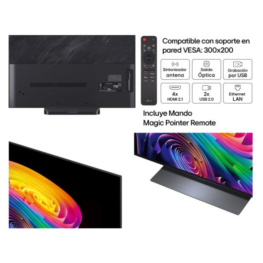 TV LG OLED evo AI OLED48C64LA 48" 4K UltraHD 120Hz Smart TV WebOS HDR10 Dolby Vision Atmos