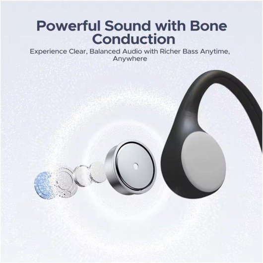 Auriculares Genéricos inalámbricos Bluetooth 5.4 conducción ósea IP66 para deporte negro