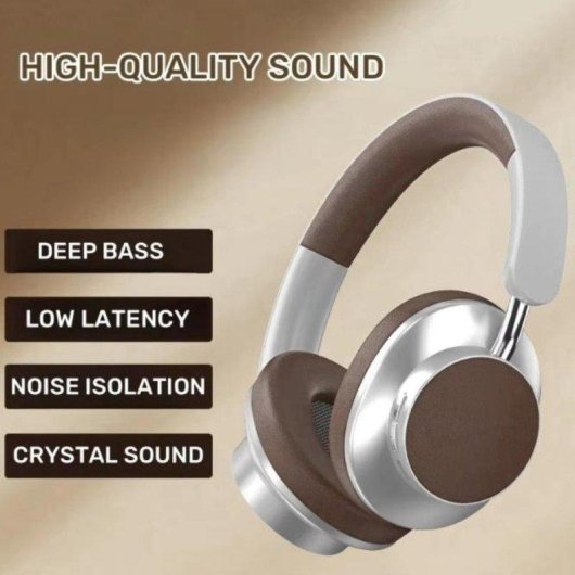 Auriculares Genéricos inalámbricos Bluetooth 5.3 con Cancelación de Ruido y Micrófono marrón
