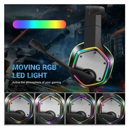 Auriculares Gaming Genéricos con Cable USB 7.1, Micrófono Cancelación de Ruido y RGB Verde
