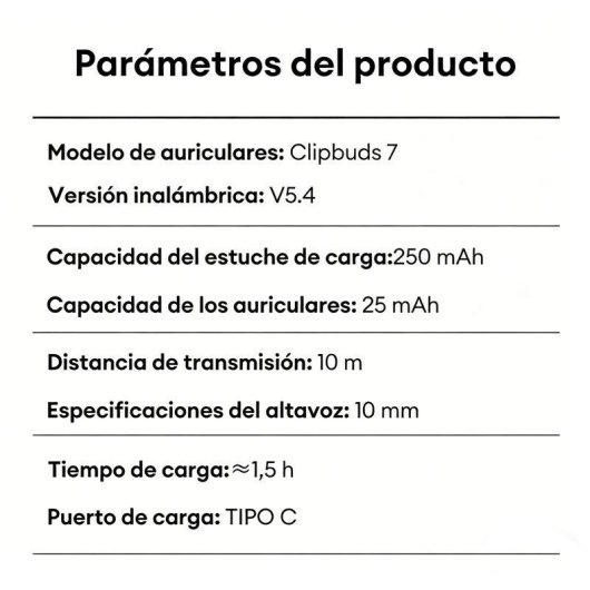 Auricolari Paxa Clipbuds 7 Bluetooth 5.4 Open Ear, Impermeabili IP45, Suono Direzionale