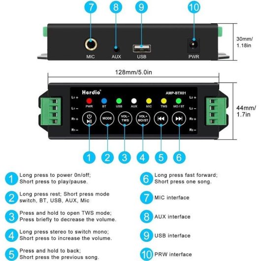 Altavoces Genérica Empotrables Bluetooth 320W con múltiples entradas y TWS