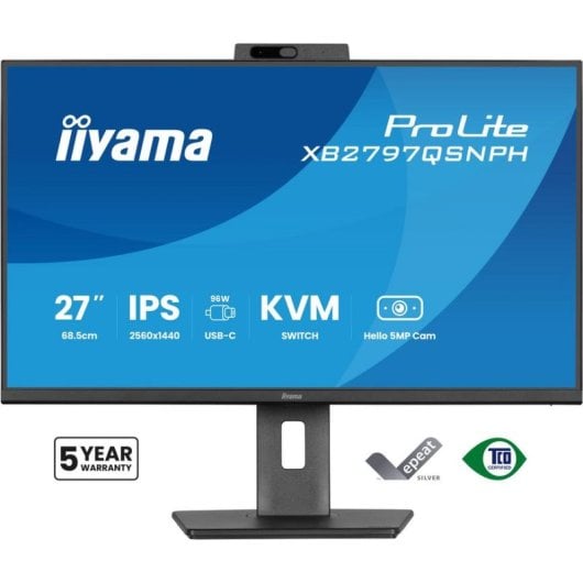 Monitor iiyama ProLite XB2797QSNPH-B1 27" Quad HD 75Hz IPS USB-C Altura Ajustable