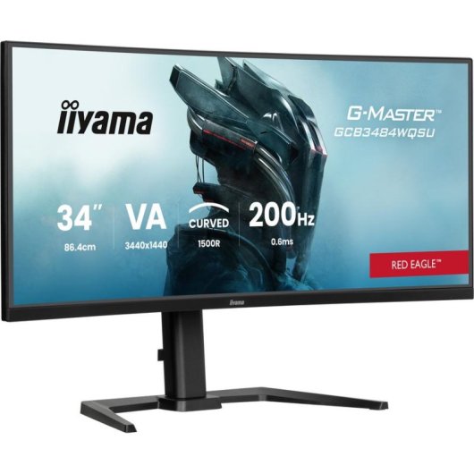 Monitor iiyama G-MASTER GCB3484WQSU-B2 34" UltraWide Quad HD 200Hz VA Curvo FreeSync HDR400 Altura Ajustável