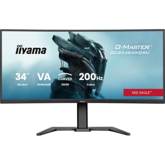 Monitor iiyama G-MASTER GCB3484WQSU-B2 34" UltraWide Quad HD 200Hz VA Curvo FreeSync HDR400 Altura Ajustável