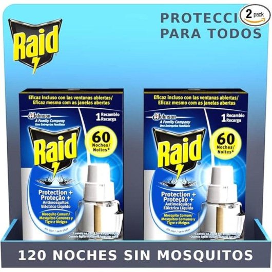 Pack Recambios Líquido Raid Anti Mosquitos 2 Unidades 120 Noches