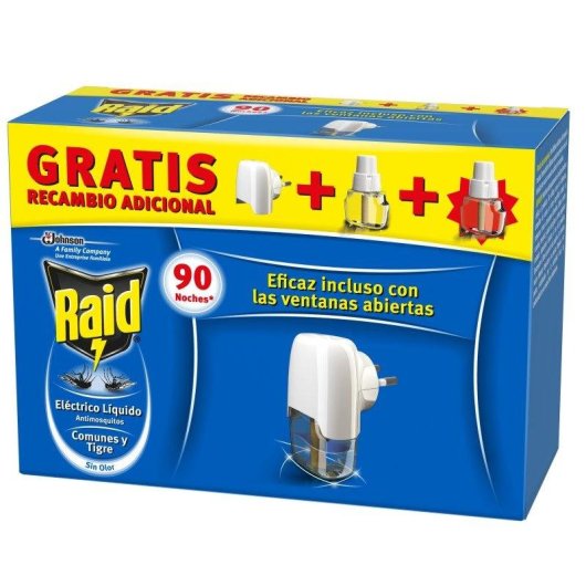 Insecticida Eléctrico RAID Pack 270 Noches 3 Unidades