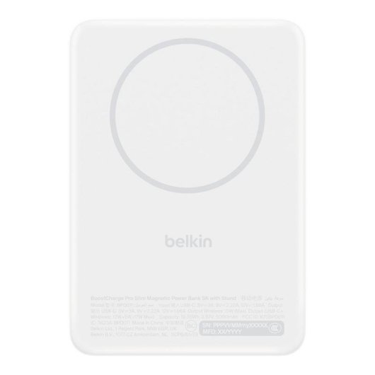 Powerbank Belkin BPD011HQWH 5000 mAh Cargement Sans Fil 20 W Blanc