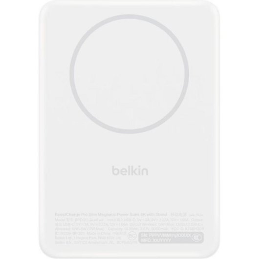 Powerbank Belkin BPD011HQWH 5000 mAh Cargement Sans Fil 20 W Blanc