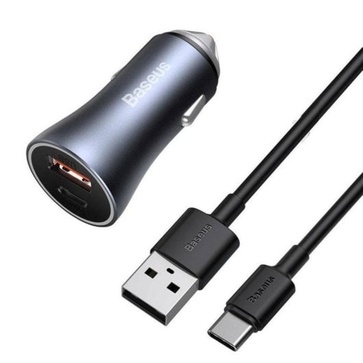 Auto-Ladegerät Baseus Golden Contactor Pro USB + USB-C 40W QC4.0+ PD Blau